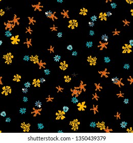 Small Floral Seamless Pattern with Gentle Wild Flowers. Girlie Rapport for Cloth, Dress, Underwear in Trendy Country Style. Colorful Seamless Pattern with Tiny Flowers. Vector Background