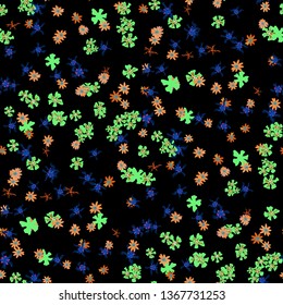 Small Floral Seamless Pattern with Gentle Wild Flowers. Girlie Rapport for Print, Textile, Fabric in Trendy Country Style. Colorful Seamless Pattern with Tiny Flowers. Vector Background