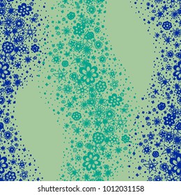 Small Floral Seamless Pattern. Little Flowers Hand Drawn in Zentangle Style. Vector Simple Background for Wallpaper, Textile, Fabric. Seamless Texture with Gentle Doodle Blossoms