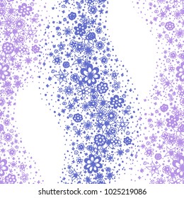 Small Floral Seamless Pattern. Little Flowers Hand Drawn in Zentangle Style. Vector Simple Background for Wallpaper, Textile, Fabric. Seamless Texture with Gentle Doodle Blossoms