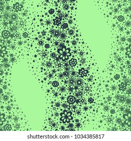 Small Floral Seamless Pattern. Little Flowers Hand Drawn in Zentangle Style. Vector Simple Background for Wallpaper, Textile, Fabric. Seamless Texture with Gentle Doodle Blossoms
