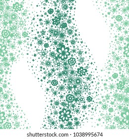 Small Floral Seamless Pattern. Little Flowers Hand Drawn in Zentangle Style. Vector Simple Background for Wallpaper, Textile, Fabric. Seamless Texture with Gentle Doodle Blossoms
