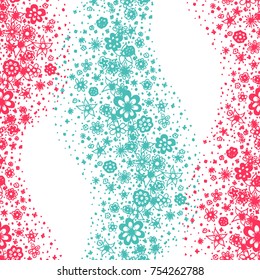 Small Floral Seamless Pattern. Little Flowers Hand Drawn in Zentangle Style. Vector Simple Background for Wallpaper, Textile, Fabric. Seamless Texture with Gentle Doodle Blossoms