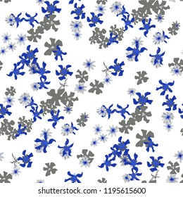 Small Floral Seamless Pattern with Lovely Wild Flowers. Feminine Rapport for Print, Textile, Fabric in Trendy Liberty Style. Colorful Seamless Pattern with Tiny Flowers. Vector Background