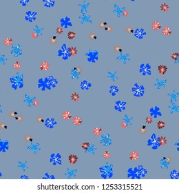 Small Floral Seamless Pattern with Lovely Wild Flowers. Girlie Rapport for Wallpaper, Dress, Chintz in Trendy Liberty Style. Colorful Seamless Pattern with Tiny Flowers. Vector Background