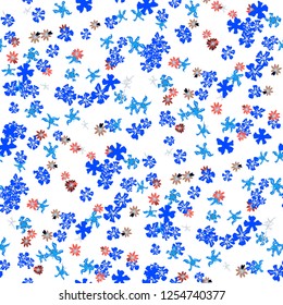 Small Floral Seamless Pattern with Lovely Wild Flowers. Girlie Rapport for Cloth, Cotton, Underwear in Trendy Liberty Style. Colorful Seamless Pattern with Tiny Flowers. Vector Background