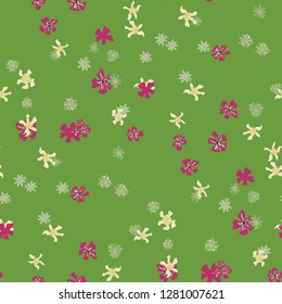 Small Floral Seamless Pattern with Lovely Wild Flowers. Feminine Rapport for Linen, Textile, Fabric in Trendy Country Style. Colorful Seamless Pattern with Tiny Flowers. Vector Background