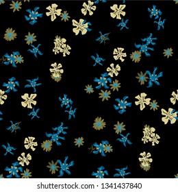 Small Floral Seamless Pattern with Lovely Wild Flowers. Girlie Rapport for Wallpaper, Linen, Chintz in Trendy Liberty Style. Colorful Seamless Pattern with Tiny Flowers. Vector Background