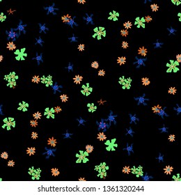 Small Floral Seamless Pattern with Lovely Wild Flowers. Feminine Rapport for Print, Linen, Chintz in Trendy Country Style. Colorful Seamless Pattern with Tiny Flowers. Vector Background