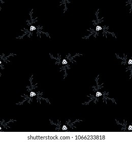 Small Floral Seamless Pattern with Pretty Daisy Flowers. Feminine Rapport for Linen, Textile, Wallpaper in Trendy Country Style. Colorful Seamless Pattern with Tiny Flowers. Vector Background.