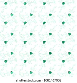 Small Floral Seamless Pattern with Pretty Daisy Flowers. Feminine Rapport for Textile, Fabric, Wallpaper in Trendy Rustic Style. Colorful Seamless Pattern with Tiny Flowers. Vector Background.