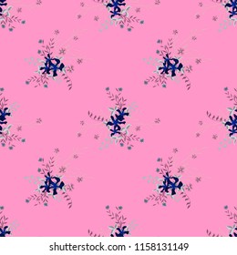 Small Floral Seamless Pattern with Pretty Wildflowers. Girlie Natural Background in Rustic Style with Small Blossoms of Daisy Flowers. Vector Ditsy Pattern for Fabric, Textile. Floral Texture