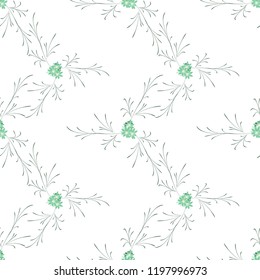 Small Floral Seamless Pattern with Pretty Daisy Flowers. Feminine Rapport for Linen, Fabric, Wallpaper in Trendy Rustic Style. Colorful Seamless Pattern with Tiny Flowers. Vector Background.