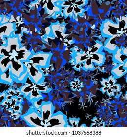 Small Floral Seamless Pattern. Simple Flowers for Rapport, Textile, Wallpaper, Fabric or Print. Feminine Texture in Rustic Style. Trendy Seamless Ornament in Vector. Bright Colors