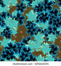 Small Floral Seamless Pattern. Simple Flowers for Rapport, Textile, Wallpaper, Fabric or Print. Feminine Texture in Rustic Style. Trendy Seamless Ornament in Vector. Bright Colors
