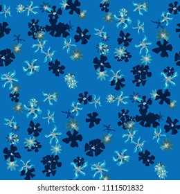Small Floral Seamless Texture with Cute Wild Flowers. Feminine Rapport for Cloth, Dress, Underwear in Trendy Liberty Style. Colorful Seamless Pattern with Tiny Flowers. Vector Background