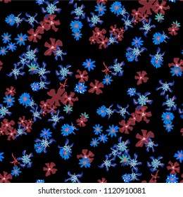 Small Floral Seamless Texture with Cute Wild Flowers. Girlie Rapport for Linen, Textile, Fabric in Trendy Liberty Style. Colorful Seamless Pattern with Tiny Flowers. Vector Background