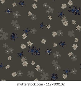 Small Floral Seamless Texture with Cute Wild Flowers. Girlie Rapport for Print, Linen, Fabric in Trendy Country Style. Colorful Seamless Pattern with Tiny Flowers. Vector Background