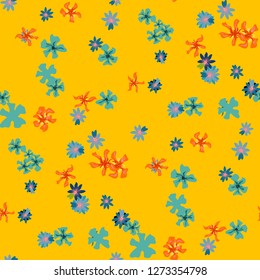 Small Floral Seamless Texture with Cute Wild Flowers. Feminine Rapport for Wallpaper, Linen, Chintz in Trendy Liberty Style. Colorful Seamless Pattern with Tiny Flowers. Vector Background
