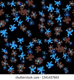 Small Floral Seamless Texture with Cute Wild Flowers. Feminine Rapport for Wallpaper, Linen, Chintz in Trendy Liberty Style. Colorful Seamless Pattern with Tiny Flowers. Vector Background