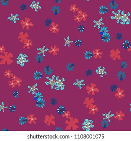 Small Floral Seamless Texture with Delicate Wild Flowers. Feminine Rapport for Wallpaper, Dress, Chintz in Trendy Liberty Style. Colorful Seamless Pattern with Tiny Flowers. Vector Background