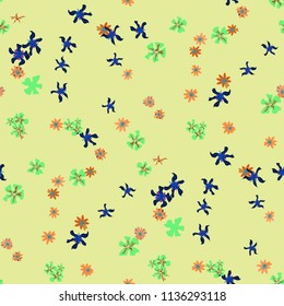 Small Floral Seamless Texture with Delicate Wild Flowers. Girlie Rapport for Print, Textile, Fabric in Trendy Liberty Style. Colorful Seamless Pattern with Tiny Flowers. Vector Background