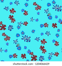 Small Floral Seamless Texture with Delicate Wild Flowers. Feminine Rapport for Wallpaper, Linen, Chintz in Trendy Liberty Style. Colorful Seamless Pattern with Tiny Flowers. Vector Background