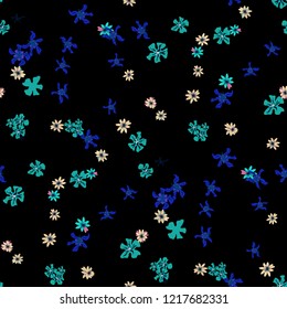 Small Floral Seamless Texture with Delicate Wild Flowers. Girlie Rapport for Wallpaper, Dress, Underwear in Trendy Liberty Style. Colorful Seamless Pattern with Tiny Flowers. Vector Background