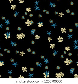 Small Floral Seamless Texture with Delicate Wild Flowers. Feminine Rapport for Print, Linen, Chintz in Trendy Country Style. Colorful Seamless Pattern with Tiny Flowers. Vector Background