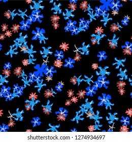 Small Floral Seamless Texture with Delicate Wild Flowers. Girlie Rapport for Linen, Textile, Fabric in Trendy Country Style. Colorful Seamless Pattern with Tiny Flowers. Vector Background