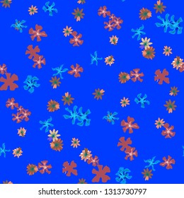 Small Floral Seamless Texture with Delicate Wild Flowers. Feminine Rapport for Linen, Textile, Fabric in Trendy Country Style. Colorful Seamless Pattern with Tiny Flowers. Vector Background