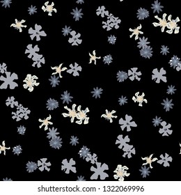 Small Floral Seamless Texture with Delicate Wild Flowers. Girlie Rapport for Wallpaper, Linen, Chintz in Trendy Country Style. Colorful Seamless Pattern with Tiny Flowers. Vector Background