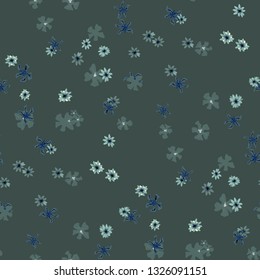 Small Floral Seamless Texture with Delicate Wild Flowers. Feminine Rapport for Print, Linen, Chintz in Trendy Liberty Style. Colorful Seamless Pattern with Tiny Flowers. Vector Background