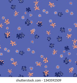 Small Floral Seamless Texture with Delicate Wild Flowers. Feminine Rapport for Cloth, Cotton, Underwear in Trendy Liberty Style. Colorful Seamless Pattern with Tiny Flowers. Vector Background
