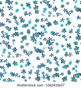 Small Floral Seamless Texture with Delicate Wild Flowers. Girlie Rapport for Linen, Textile, Fabric in Trendy Liberty Style. Colorful Seamless Pattern with Tiny Flowers. Vector Background