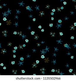 Small Floral Seamless Texture with Gentle Wild Flowers. Girlie Rapport for Wallpaper, Dress, Underwear in Trendy Country Style. Colorful Seamless Pattern with Tiny Flowers. Vector Background
