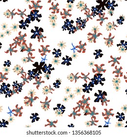 Small Floral Seamless Texture with Gentle Wild Flowers. Girlie Rapport for Print, Textile, Fabric in Trendy Country Style. Colorful Seamless Pattern with Tiny Flowers. Vector Background