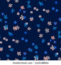 Small Floral Seamless Texture with Lovely Wild Flowers. Feminine Rapport for Print, Textile, Fabric in Trendy Liberty Style. Colorful Seamless Pattern with Tiny Flowers. Vector Background