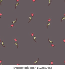 small floral tulips pattern seamless vector . Applicable for gift box, wrapping paper ,coverbook,  banner, social media , fabric motif, bikini, nightdress, summer dress, frieze, soft case, batik, 
