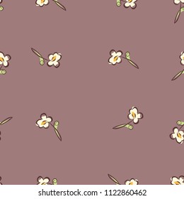 small floral tulips pattern seamless vector grey background