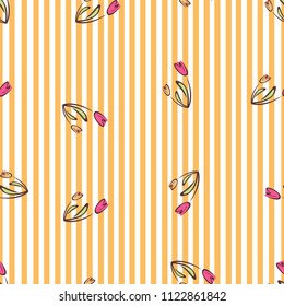 small floral tulips pattern seamless vector. Applicable for gift box, wrapping paper ,coverbook,  banner, social media , fabric motif, bikini, nightdress, summer dress, frieze, soft case, batik, 