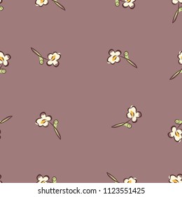 small floral tulips pattern seamless vectorgrey mocca background
