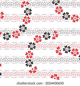 small flower and batik line pattern for fabric print. background. texture. tile. surface use