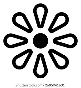 Small Flower Black Design Icon