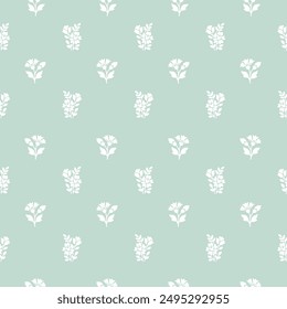 small flower ditsy floral block print repeat pattern vector file  allover flower