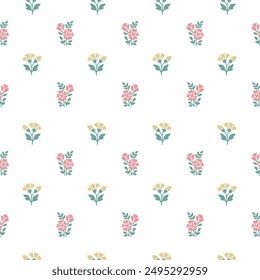 small flower ditsy floral block print repeat pattern vector file  allover flower