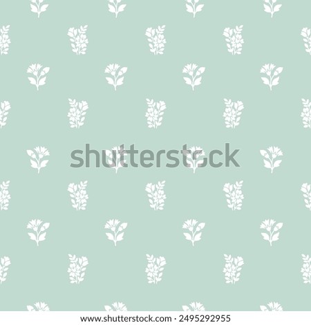 small flower ditsy floral block print repeat pattern vector file  allover flower