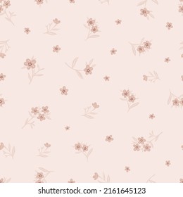Small flower fabric print vector seamless repeat pattern.