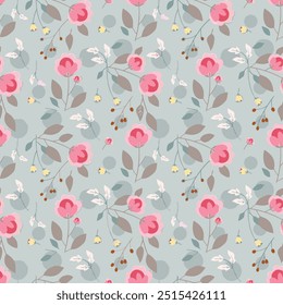 small flower leaf branch, art textile design pattern allover repeats, effect abstract ,colors print digital,spring summer