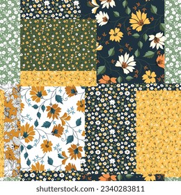 small flower patchwork pattern on background